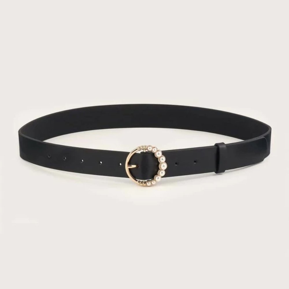 ✨Host Pick✨Black Pearl Decor Buckle Belt - Picture 4 of 4